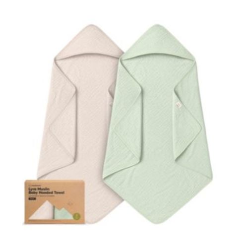 2pk Lyra Muslin Baby Towels with Hoods for Girl, Boy, Soft, Absorbent, Cotton Hooded Baby Bath Towels