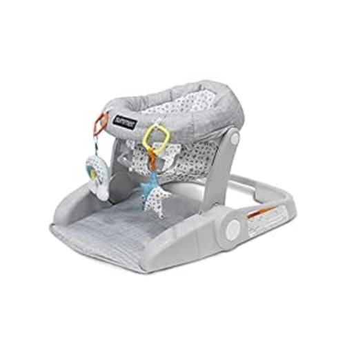 Bright Starts Learn-to-Sit 2-Position Floor Seat (Heather Gray) – Sit Baby Up in This Adjustable Baby Activity Seat Appropriate for Ages 4-12 Months – Includes Toys, Funfetti Neutral