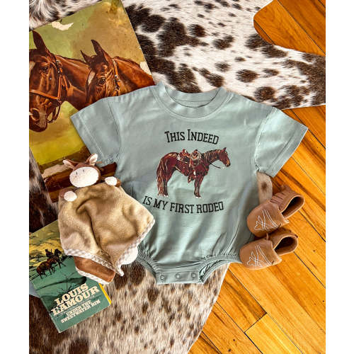 Indeed My First Rodeo Bubble Romper 3-6 months