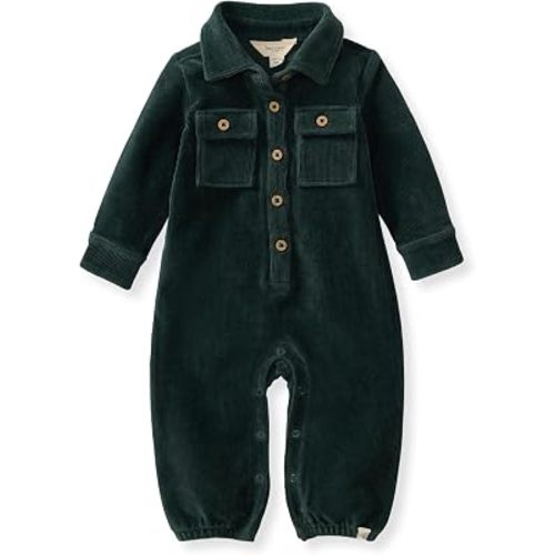 Burt's Bees Baby Boys Jumpsuit, 100% Organic Cotton One-piece, Long Sleeve Button Down Coverall