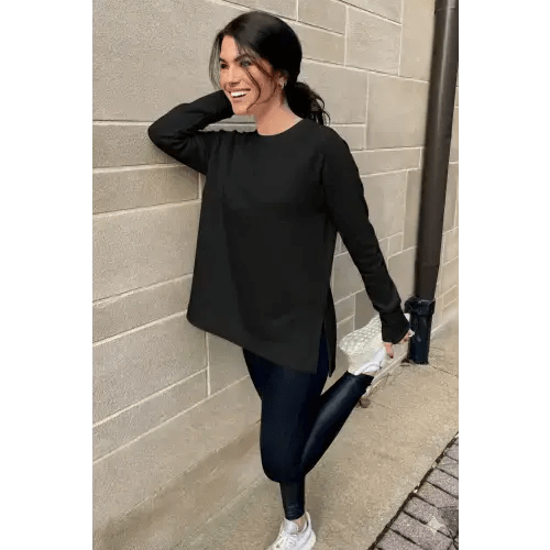 Yoga Nursing Tunic Sweatshirt- Black