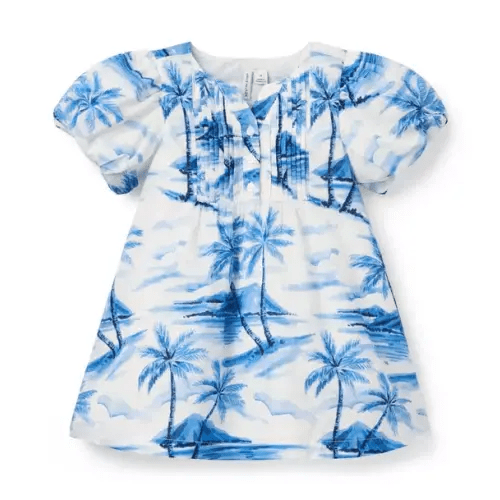 Girl Beryl Blue Palm The Palm Perfect Dress by Janie and Jack