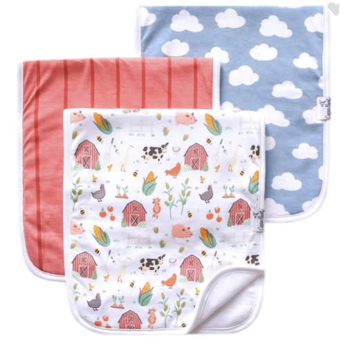 Copper Pearl Farmstead 3-Piece Premium Burp Cloth Set at Von Maur