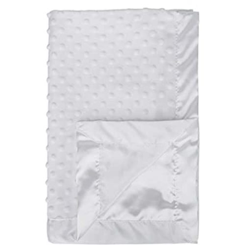 Pro Goleem Baby Soft Minky Dot Blanket with Silky Satin Backing Baby Gifts for Boys and Girls (White, 30’’ x 40’’)