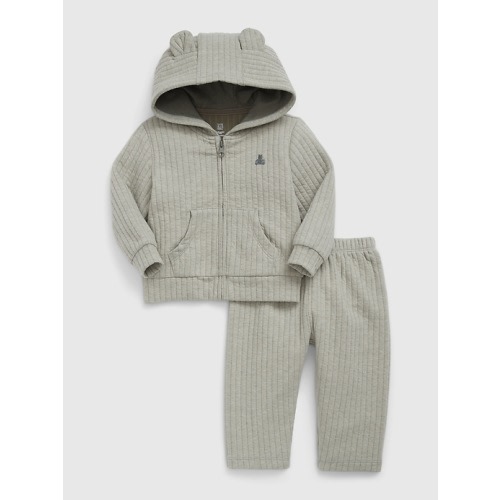 Baby First Favorites Quilted Outfit Set in mesculen green, size: 0-3 M