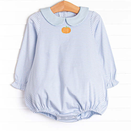 Pumpkin Patch Pick Pima Embroidered Bubble, Blue                          –        Stitchy Fish