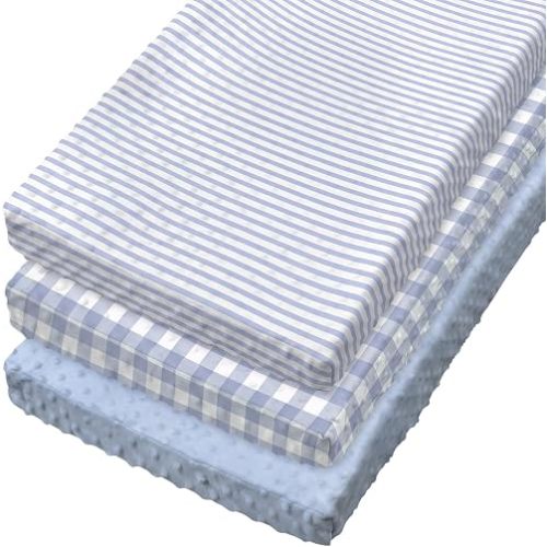 Smoothnovelty 3 Pcs Stripe Baby Changing Pad Covers, Changing Table Cover