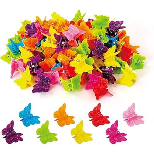50 Pieces Assorted Color Butterfly Hair Clips, Beautiful Mini Butterfly Hair Clips Hair Accessories for Women and Girls (50 Pack Random color)