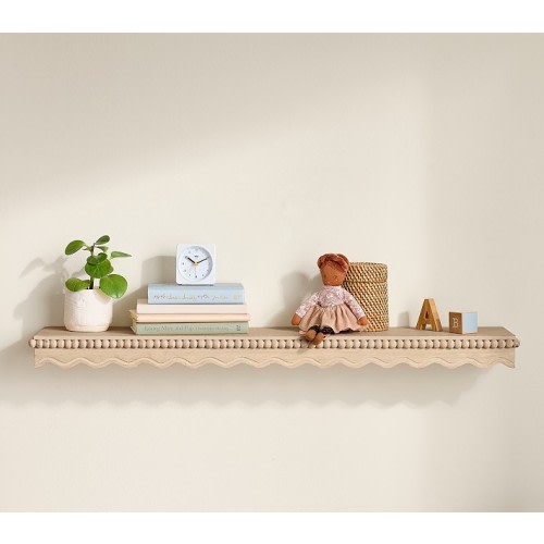 Marlowe Scallop Wood Beaded Shelf (25" - 37")