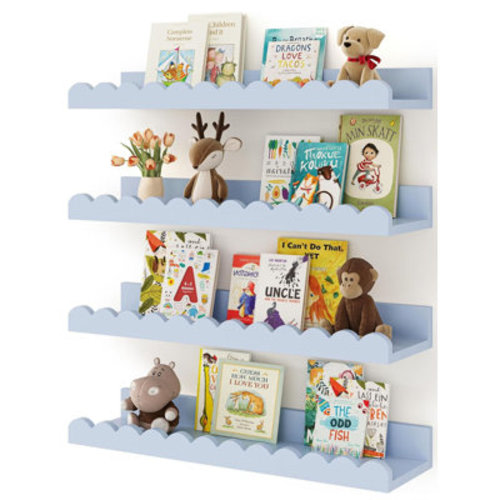Floating Shelves, 4 Pack, Blue | Wayfair