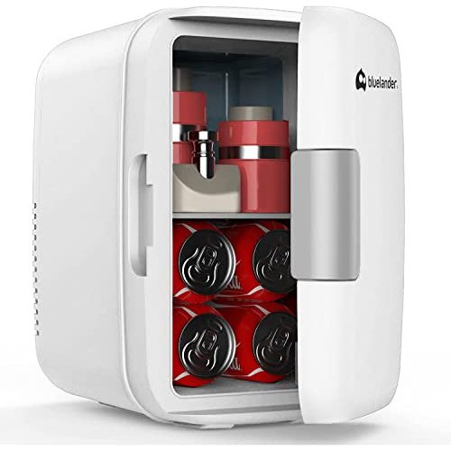 Bluelander Mini Refrigerador, Frigobar Mini Multifuncional, Capacidad de 4L para 6 Latas, Estante Extraíble, Refrigerador Skincare, Mini Refri Compacto y Portátil, Gran Almacenamiento (Blanco) : Amazon.com.mx: Hogar y Cocina