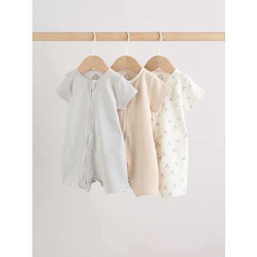 Ecru White Baby Rompers 3 Pack (0mths-3yrs)