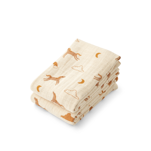 Liewood Lewis Muslin Cloth - Dream Ecru 2 Pack