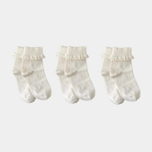 Natural (no dye) Lace Kids Socks - 98% Organic Cotton (3 & 5 Pack) – Q for Quinn