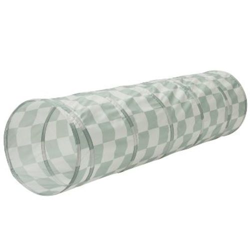 3 Sprouts Kids Recycled Fabric Play Tunnel - Checkerboard Green