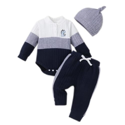 NZRVAWS Baby Boy Clothes Newborn Infant Outfits Fall Winter Toddler Romper Pants Set Clothing 0 3 6 9 12 18 Months