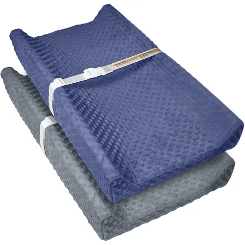2 Pack Baby Changing Pad Covers, Super Soft Plush Dot Diaper Changing Table Covers Fit 32x16 Inch Changing Table Pad for Baby Boys & Girls