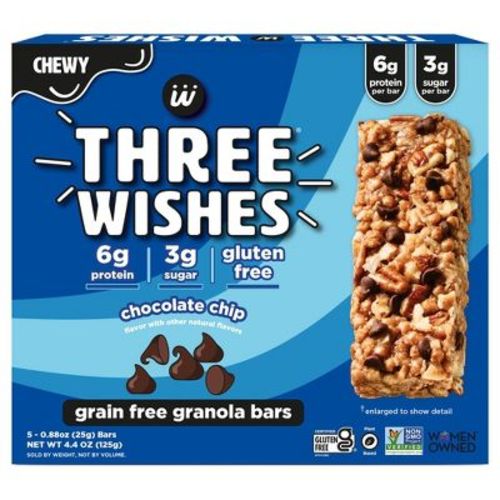 Three Wishes Chocolate Chip Granola Bars - 4.4oz/5ct