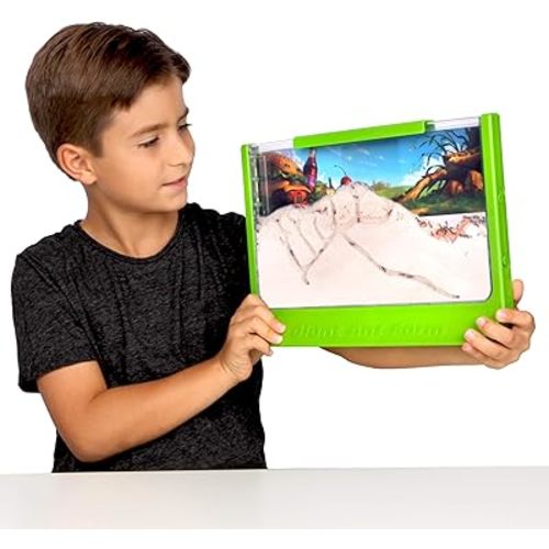 Uncle Milton Giant Ant Farm - Large Viewing Area - Care for Live Ants - Nature Learning Toy - Science DIY Toy Kit - Great Gift for Boys & Girls, Green