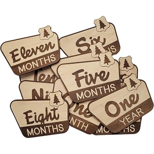Handmade by cherelle lynne National Parks & Recreation Milestone Markers | First Year Newborn Photography Prop | Baby Shower Gift | Infant Monthly Tracker Signs | Laser Cut Engraved Milestone Markers