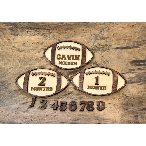 Football Baby Monthly Milestone, Boy Monthly Photo Sign, Milestone Discs, Baby Shower Gift, Baby Photo Props, Sports First Year Photos