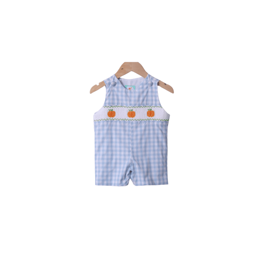 Smocked Blue Gingham Pumpkin Jon Jon