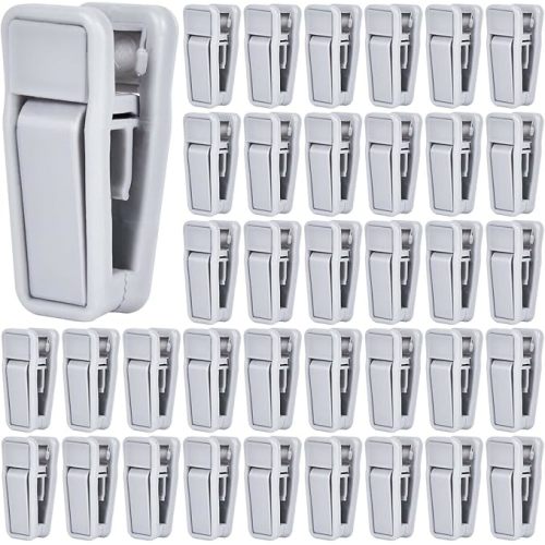 KISEER 40 Pcs Plastic Baby Hanger Clips Slim-line Finger Clips Set for Clothes Hanger Velvet Hanger (Grey)