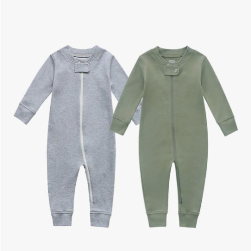 Owlivia Organic Cotton Baby Boy Girl Zip up Sleep 'N Play Pjs, Footless, Long Sleeve