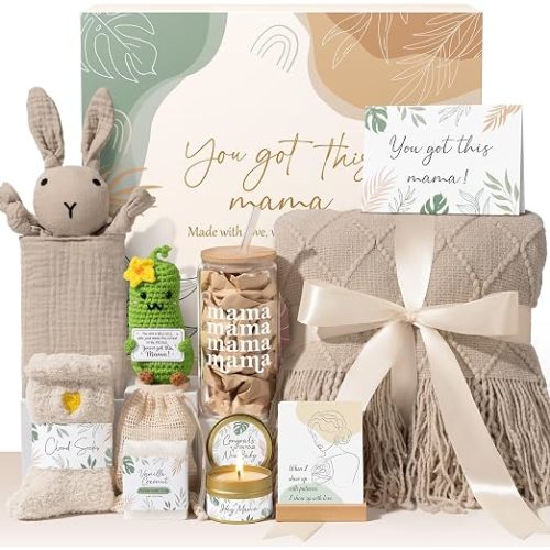 New Mom Gifts Postpartum Essentials Pregnancy Gift for New Mom Care Package | Postpartum Pregnancy Gifts Basket for Expecting First Time Mom To Be After Birth Essentials Kit Gender Reveal Push Presents