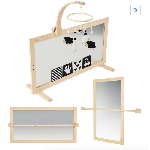 Montessori 3 in 1 Baby Mirror, Tummy Time Gym with Bar – GrowGo Kids