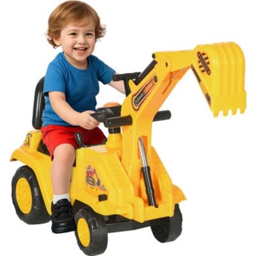 Kids Digger Ride-On with Horn & Storage