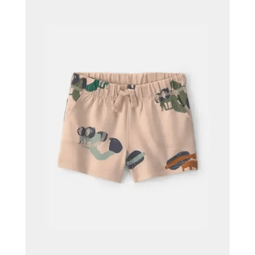 Baby Boy Construction French Terry Shorts - Tan | Carter's