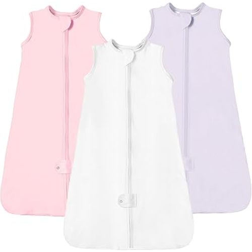 TotAha Sleep Sack 6-12-15 Months 3-Pack,Stretchy,Buttery Soft Swaddle Transition Sleeping Bag,Light Baby Wearable Blanket with 2-Way Safe Zippers for Boys and Girls, 0.5 TOG