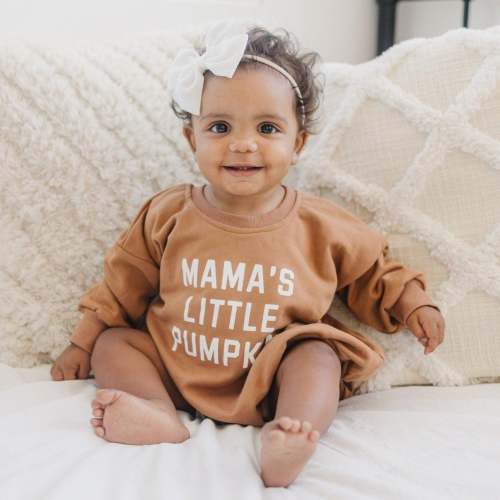 Mama's Little Pumpkin Sweatshirt Romper – August + Willow