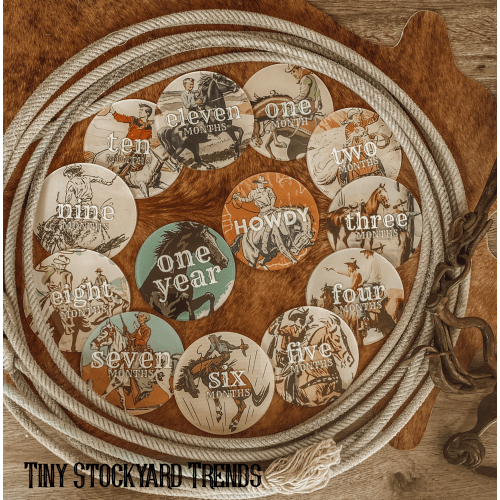 Vintage Cowboy Milestone Tags