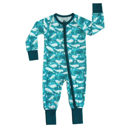 Beluga Whale Bamboo Convertible Footie Romper | Summer – Emerson and Friends