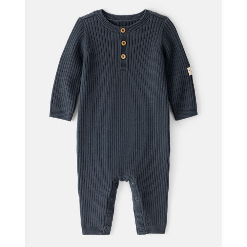 Baby Button-Down Sweater Jumpsuit - Navy - Carter's | Carter's