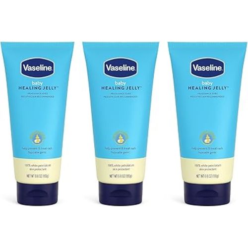 Vaseline Baby Healing Jelly 3 Pack White Petroleum Skin Protectant for Preventing & Treating Diaper Rash,with a Hypoallergenic, Pediatrician-Recommended Formula, 6.8 oz