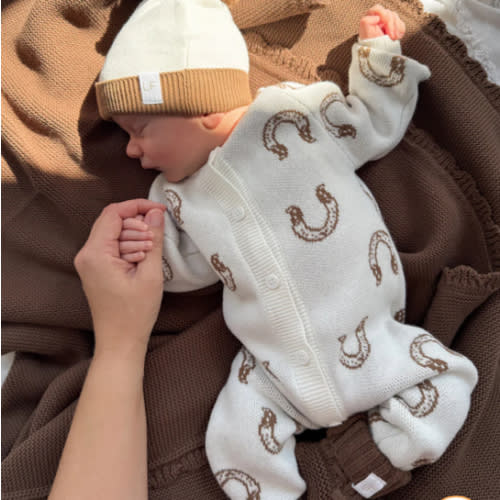 Knit Classic Romper | Western Horse Shoe – Little and Fern