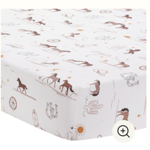 Country Western Breathable 100% Cotton Fitted Crib/Toddler Sheet – Lambs & Ivy