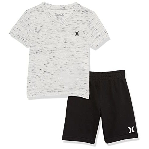 Hurley Baby-Boys And Toddler Boys' Soft Basic Cloud Slub T-shirt and Shorts 2-piece Outfit Set