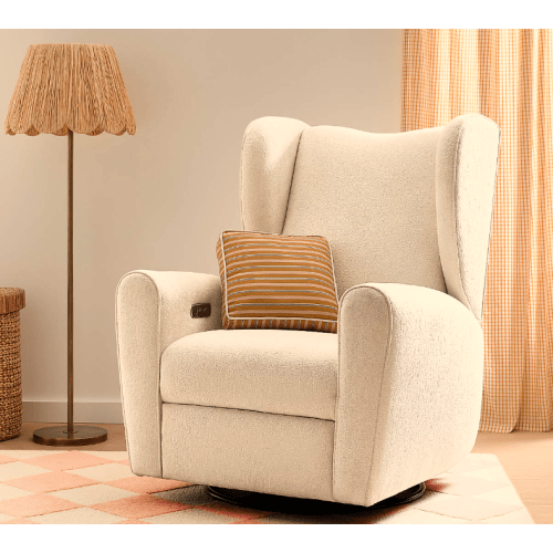 Seesaw Cream Electronic Swivel Glider Power Recliner Nursery Chair