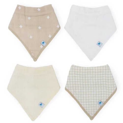 Cotton Muslin Bandana Bib (4 Pack)