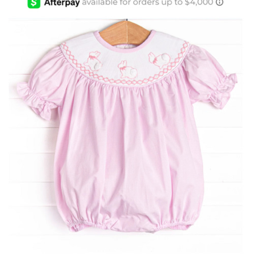 Baby Bunnies Smocked Bubble, Pink – Stitchy Fish