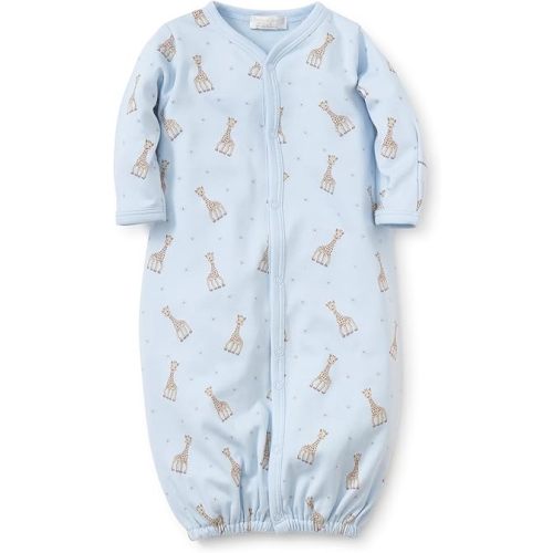 kissy kissy Baby-Boys Infant Sophie La Girafe Print Convertible Gown-Blue-Newborn