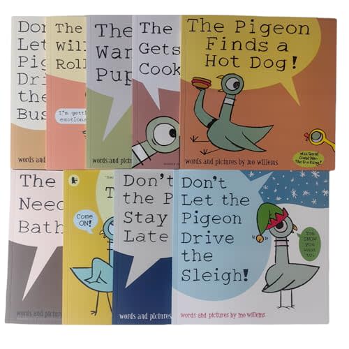 9PCS Pigeon Books Set Paperback, Don't Let The Pigeon Series 9 Books Collection Gift for Kindergarten Children Boy Girl (9)