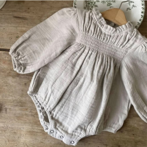 Baby Mon Smocked Romper (6-24m) - 2 Colors | AT NOON STORE