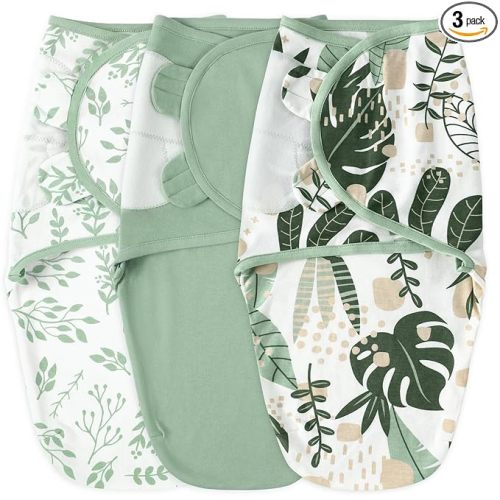 Yoofoss Baby Swaddles for Newborns 100% Cotton, Adjustable Swaddle 3-6 Months 3 Pack Newborn Swaddle Sack, Breathable Soft(Medium)