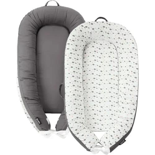 JOLLITO Baby Lounger for Baby Girls & Boys, Infant Lounger Cover, Newborn Essentials for Baby 0-12 Months, Baby Play Mat,100% Cotton Breathable, Portable Travel, Babies Essentials Gifts