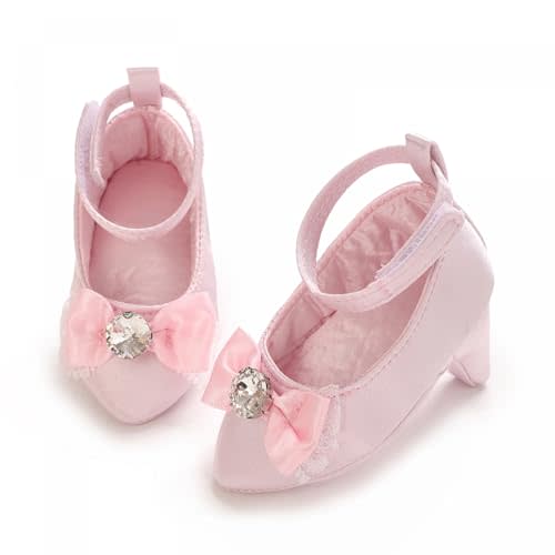 Baby Girls Princess High Heels with Cute Bowknot Soft Sole Crib Shoes Newborn Photography Props